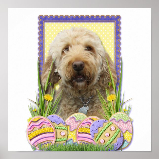 Poster Cookies d'oeufs de Pâques - GoldenDoodle (Devant)