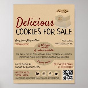 Poster Cookies en Sac, Ventes de Cookies Collecte de fond