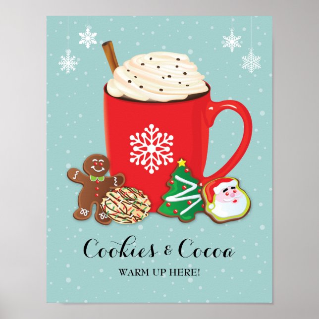 Poster Cookies et cacao Noël (Devant)