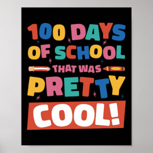Poster Cool 100 Jours D'École 100E Jour Étudiants Garçons