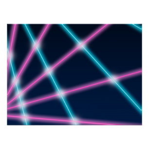 Poster Cool 80s Laser Light Show Arrière - plan Retro Neo