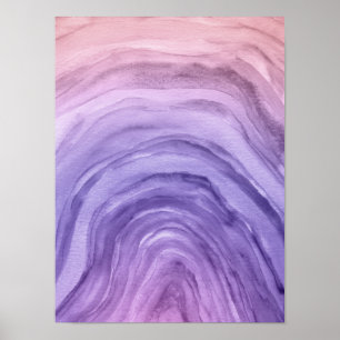 Poster Cool Abstrait Lavande Agate aquarelle