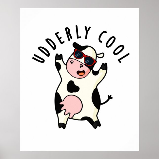 Poster Cool âgé Funny Cow Pun (Devant)