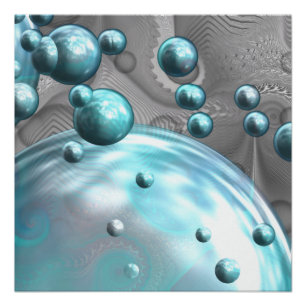 Poster Cool Aqua Bubbles et des torrents océaniques