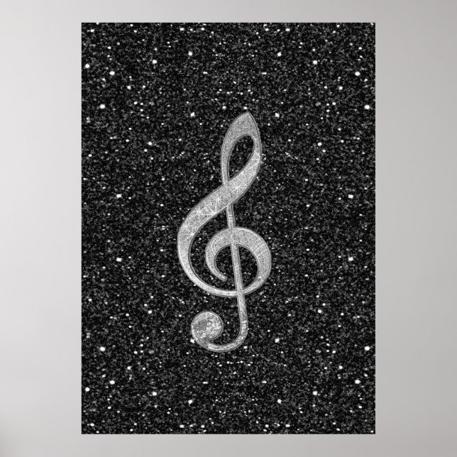 Poster Cool argent parties scintillant effet brillant tre (Devant)