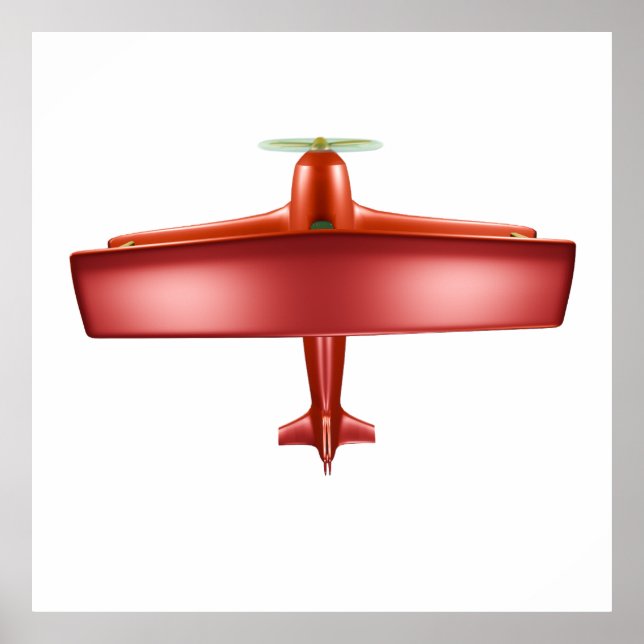 Poster Cool Aventurier Amusant Big Red Biplane en aviatio (Devant)
