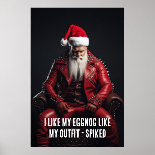 Poster Cool Badass Père Noël - Eggnog Spiked