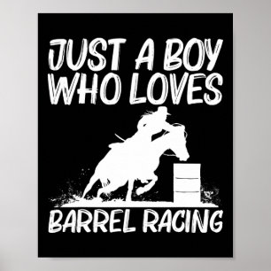 Poster Cool Barrel Racing Art Pour Garçons Enfants Horseb
