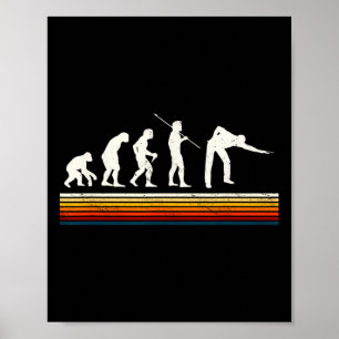 Poster Cool Billiards Black Evolution Of Man Billiards Pl