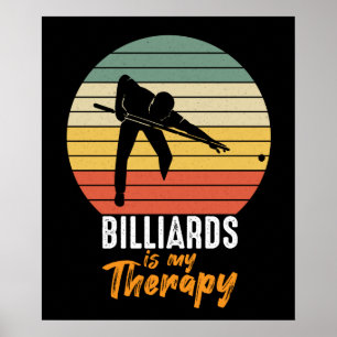 Poster cool Billiards thérapie mot art
