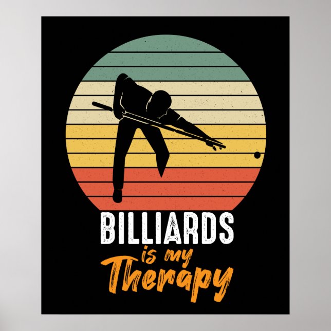 Poster cool Billiards thérapie mot art (Devant)