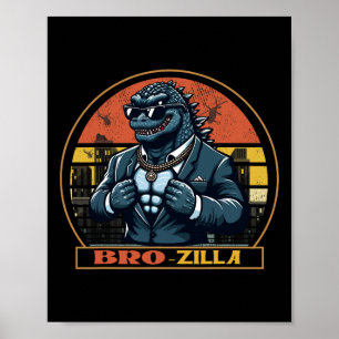 Poster Cool Bro Brozilla Strong Brother Saurus Famille Ma
