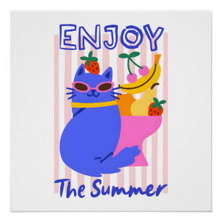 Poster Cool Cat Enjoying the Summer