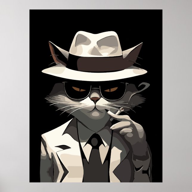 Poster Cool Cat Noir : Suave et mystérieuse Feline (Devant)