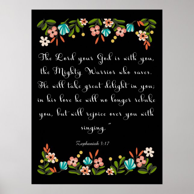 Poster Cool Christian Art Zephaniah 3:17 (Devant)