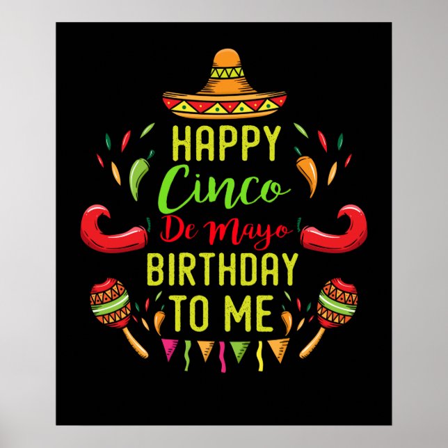 Poster Cool Cinco De Mayo Anniversaire 5 mai (Devant)