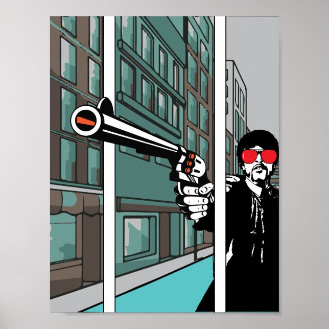 Poster Cool Comic livre pop art style illusion optique 3d (Devant)