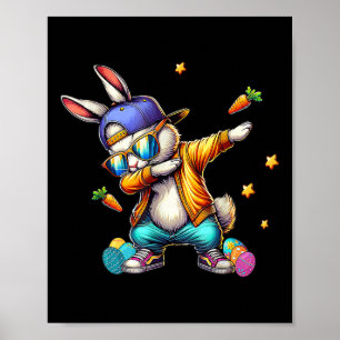 Poster Cool Dab Bunny Pâques Enfants Drôle Garçons Hommes