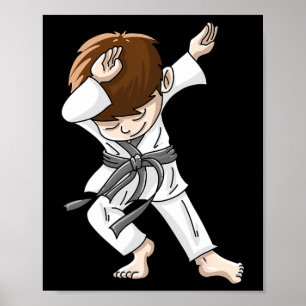 Poster Cool Dabbing Karate Boy Funny Hip-hop Judo Dancing