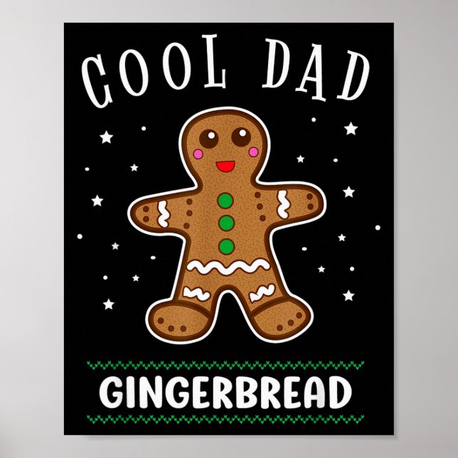 Poster Cool Dad Gingerbread Man Cookie Family Christmas P (Devant)