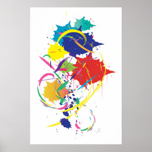 Poster Cool d'Art numérique de peinture vectoriel Abstrai