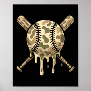 Poster Cool de base-ball Camo Baseball Bateaux Boys Sport