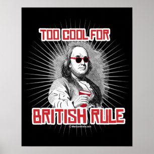 Poster Cool de Ben Franklin trop pour la règle
