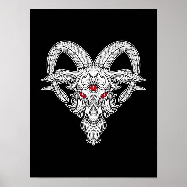 Poster Cool de Blackcraft Baphomet Chèvre noire Satan Jou (Devant)