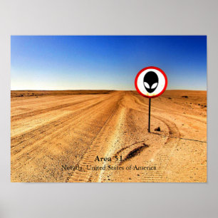 Poster Cool Desolate Zone Alien 51 Nevada USA