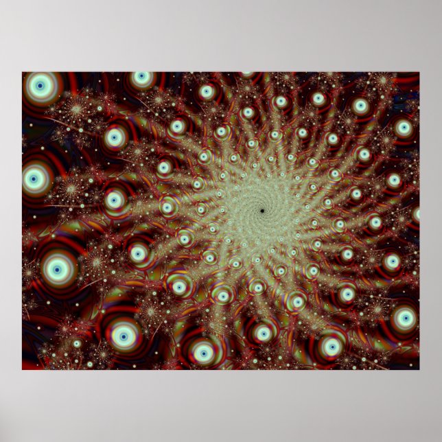 Poster Cool d'explosion Art Fractal Abstrait (Devant)