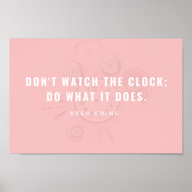 Poster Cool d'horloge simple Pastel Pink (Devant)