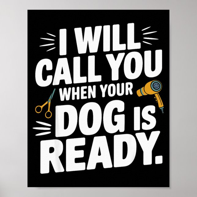 Poster Cool Dog Groomer Art For Men Women Dog Grooming Pe (Devant)