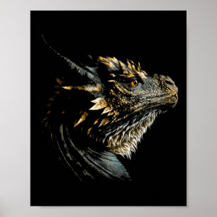 Poster Cool Dragon Head Mythique Dragon Visage Respiratio