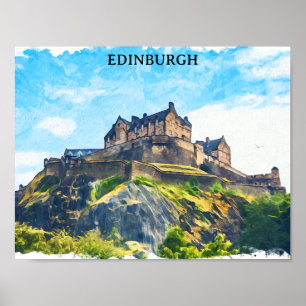Poster Cool Edimbourg Scotland Castle Painting