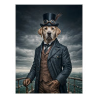 Cool Elégant Victorian Steampunk Labrador Chien Ar