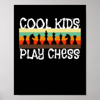 Poster Cool Enfants Jouer aux échecs Joueur d'échecs jeu
