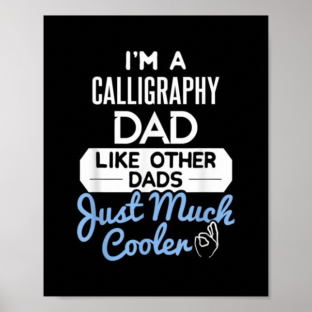 Poster Cool Fête des pères Design Calligraphie Papa (Devant)