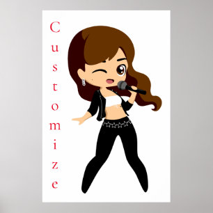 Poster Cool fille chante Karaoke Thunder_Cove