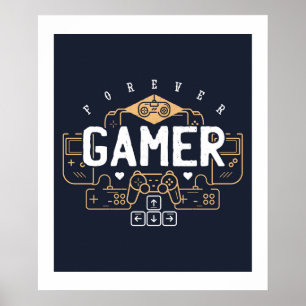 Poster Cool Forever GAMER Gaming Cadeaux Ado garçon fille