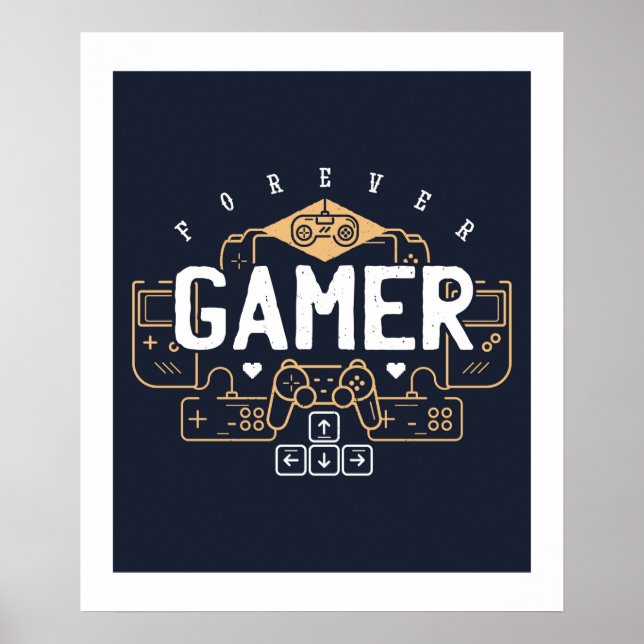 Poster Cool Forever GAMER Gaming Cadeaux Ado garçon fille (Devant)