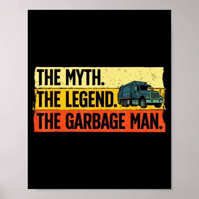 Poster Cool Garbage Man Art For Men Dad Father Garbage Du (Devant)
