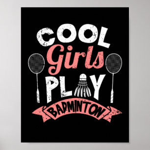 Poster Cool girls playing badminton Funny badminton