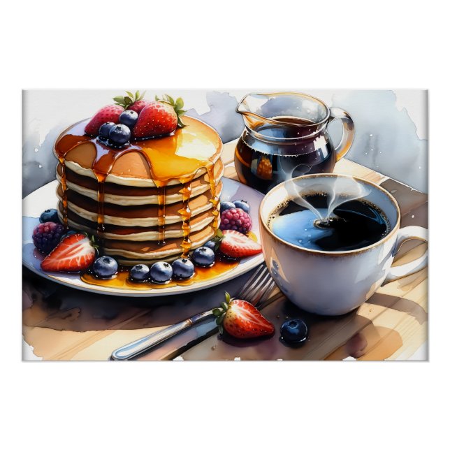 Poster Cool gourmets petits-déjeuners crêpes (Devant)