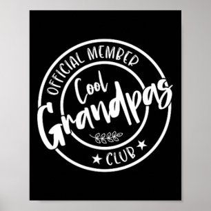 Poster Cool Grandpas Club Membre Officiel Vintage Pour Wo