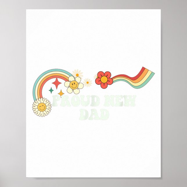 Poster Cool Groovy Quote Proud New Dad Saying Art  (Devant)