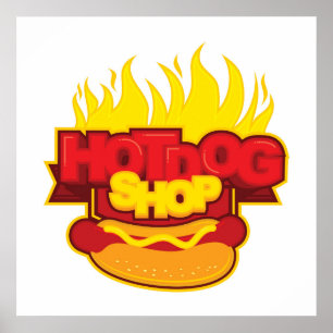 Poster cool hotdog shop word art