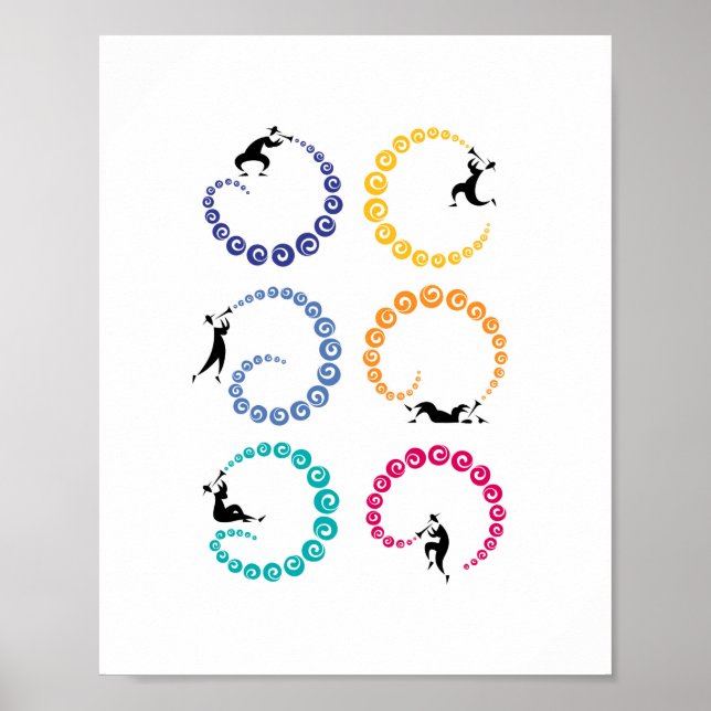 Poster Cool Jazz Trumpet Musicien Rainbow (Devant)