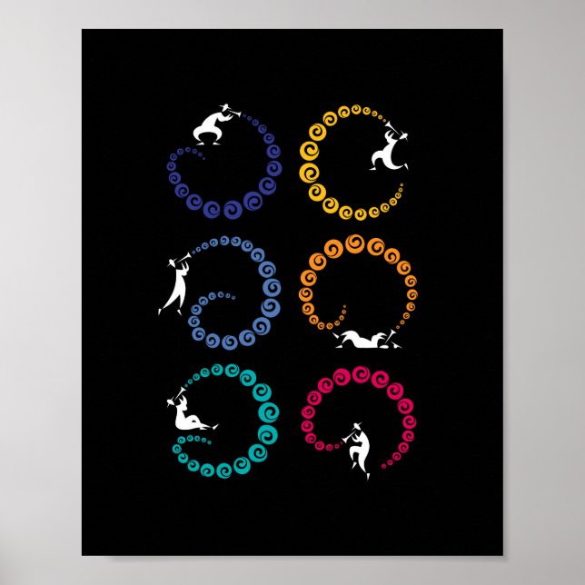 Poster Cool Jazz Trumpet Musicien Rainbow (Devant)