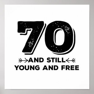 Poster cool jeune 70e anniversaire citation des paroles
