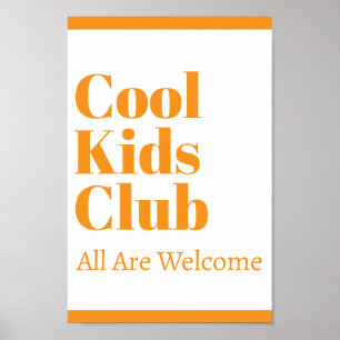 Poster Cool Kids Club Simple Style Moderne Tutorat d'écol
